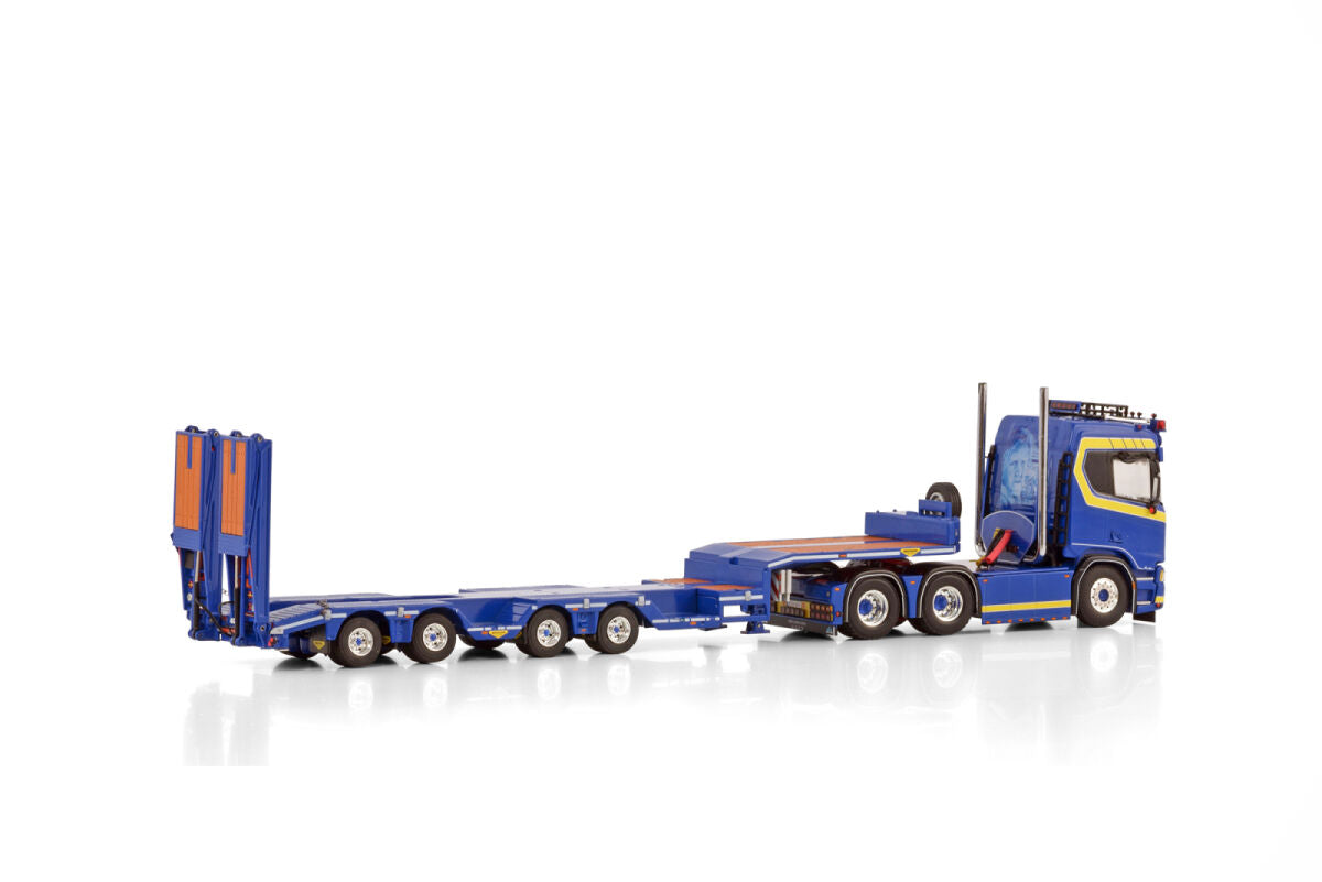 JB Bilbärgning; SCANIA R NORMAL CR20N 6X2 TAG AXLE SEMI WHEEL WELL LOW LOADER - 4 AXLE