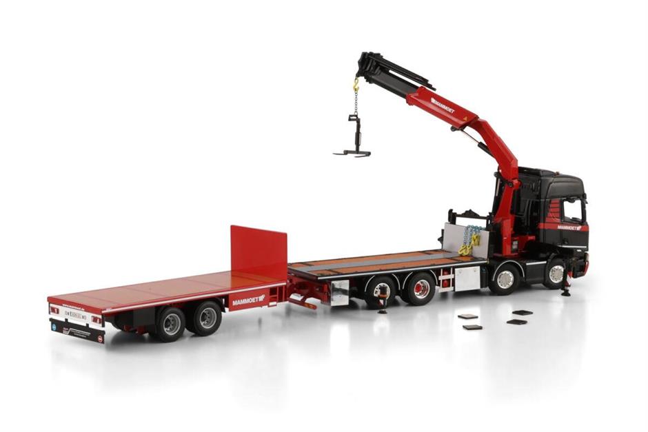 WSI SCANIA R HIGHLINE CR20H / DRAWBAR TRAILER - 6 AXLE WITH PALFINGER PK 370 TEC MAMMOET