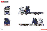 Hellerød Transport; VOLVO FH5 GLOBETROTTER RIGED FLATBED TRUCK 8X2 TAG AXLE WITH FASSI 1100 + JIB