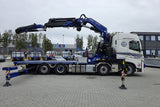 Hellerød Transport; VOLVO FH5 GLOBETROTTER RIGED FLATBED TRUCK 8X2 TAG AXLE WITH FASSI 1100 + JIB