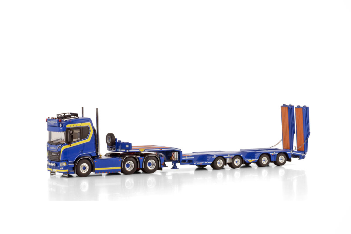 JB Bilbärgning; SCANIA R NORMAL CR20N 6X2 TAG AXLE SEMI WHEEL WELL LOW LOADER - 4 AXLE