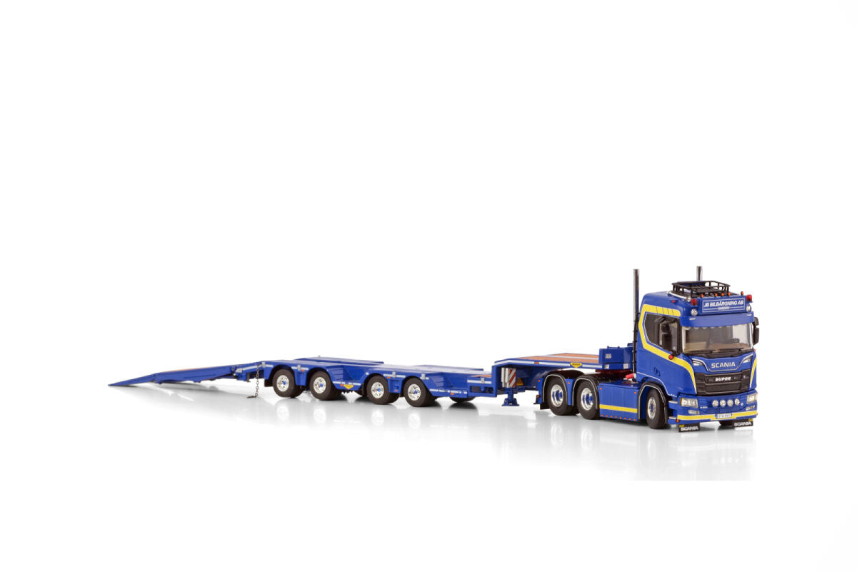 JB Bilbärgning; SCANIA R NORMAL CR20N 6X2 TAG AXLE SEMI WHEEL WELL LOW LOADER - 4 AXLE