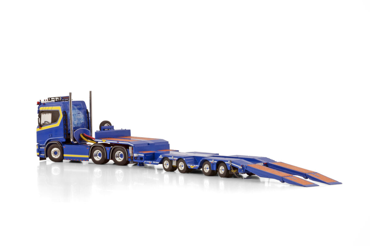 JB Bilbärgning; SCANIA R NORMAL CR20N 6X2 TAG AXLE SEMI WHEEL WELL LOW LOADER - 4 AXLE