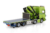 Nordic Crane Kynningsrud; SCANIA R HIGHLINE CR20H RIGED FLATBED TRUCK 8X2 TAG AXLE WITH FASSI 1100 + JIB