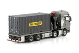 Premium Line; MAN TGX XXL EURO 6C (FACELIFT) RIGED FLATBED TRUCK 8X4 WITH PALFINGER PK 480 TEC + 20FT CONTAINER