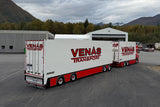 Venås; SCANIA R HIGHLINE CR20H RIGED REEFER TRUCK 6X2 TAG AXLE RIGED REEFER DRAWBAR TURNTABLE TRAILER - 4 AXLE
