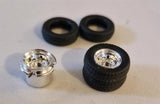 Tekno sett 8 stk felg/ 16 stk dekk Meusberger trailer chrome (TP)